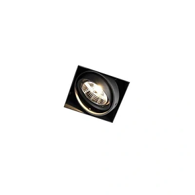 Imagen de QAZQA Moderno Foco empotrable negro GU10 AR70 sin marco Oneon Acero Cuadrada Adecuado para LED Max. 1 x 50 Watt