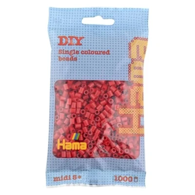Imagen de HAMA BEADS Bolsa con Cuentas, Color Rojo, 2.5 mm (207 22)