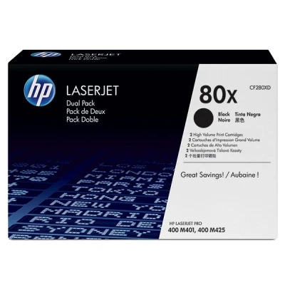 Imagen de Tóner Dual Pack Negro Hp 80x Cf280xd