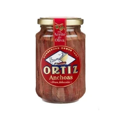 Imagen de Filetes de anchoa en aceite oliva 350g Ortiz