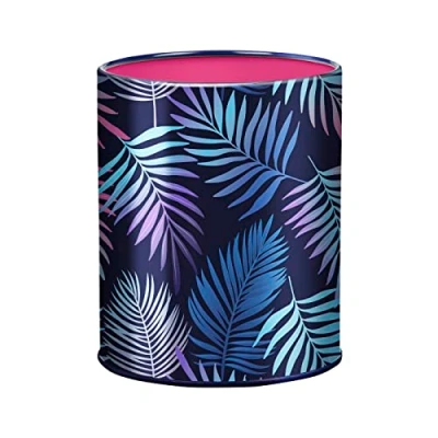 Imagen de Viquel Tarro de lápices metal Tropical para escritorio Azul y Rosa