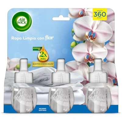 Imagen de Air Wick Essential Mist Recambio de Ambientador Difusor Aceites Esenciales con Aroma a Peonia y Jazmín, Multicolor, 3 x 19ml