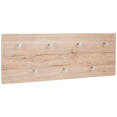 Imagen de HAKU Möbel Perchero de pared cromo, roble San Remo, MDF, metal Dim.: AN 80 cm x AL 30 P 6 cm, Estilo: Moderno