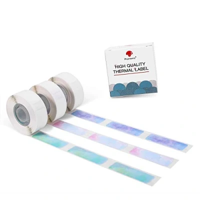 Imagen de Phomemo D30 Etiquetas térmicas autoadhesivas con patrón de cielo estrellado, 12 x 40 mm, 3 rollos
