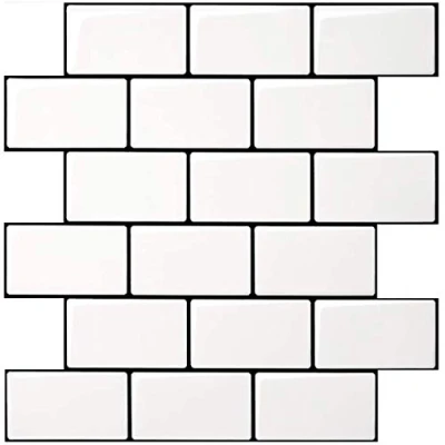 Imagen de Art3d 10 Piezas Azulejos Adhesivos Engrosadas, Pegatinas de Baldosas para Cocina y Baño, Vinilo