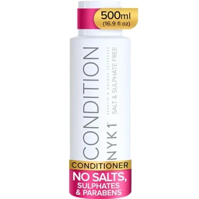 Imagen de NYK1 Acondicionador Sin Sulfatos ni Parabenos Siliconas (500ml) Post Keratina Alisado Brasileño Tratamiento Y Un Cabello De Colores Sal