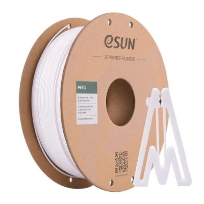 Imagen de eSUN Filamento PETG 1.75mm, Impresora 3D PETG, Precisión Dimensional +/ 0.05mm, 1KG Carrete (2.2 LBS) para de Impresión 3D, Blanco Sólido