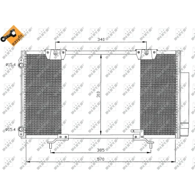 Imagen de NRF EASY FIT 35337 Condensador con secador, junta anular 15,5 Aluminio 570