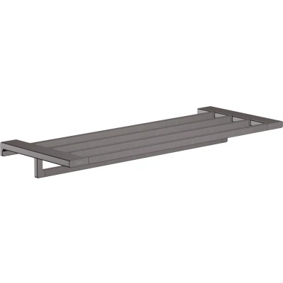 Imagen de hansgrohe AddStoris Toallero de baño con repisa, cromo negro cepillado, 41751340