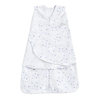 Imagen de HALO Saco de Dormir Swaddle, 1.5 TOG 100% algodón, Manta para bebé recién Nacido, Unisex niños y niñas, 0 3 Meses, Luna Medianoche Azul