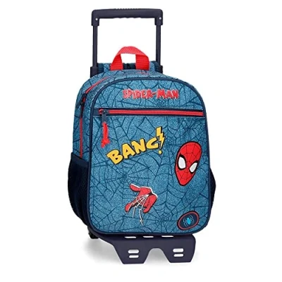 Imagen de Marvel Spiderman Denim Mochila Pequeña con carro Azul 23x28x10 cms Poliéster 6,44L