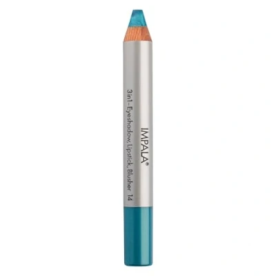 Imagen de Impala Lápiz Jumbo 3 en 1 Sombra de Ojos, Labial y Colorete Textura Suave Larga Duración Colores Intensos Color 14 Turquesa