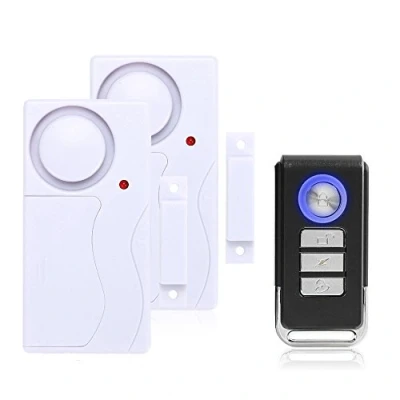 Imagen de Mengshen Alarma De Puertas y Ventanas Antirrobo Inalámbrica con Control Remoto, Fácil Instalar, 108db (Incluye 2 1 Remoto)