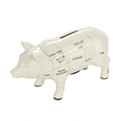 Imagen de Balvi Hucha Cuts of Pork Color Blanca Cerdito 20 cm Diseño Cerdo carnicería Gran Capacidad Huch
