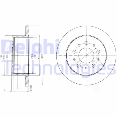 Imagen de DELPHI BG4061 Disco de freno 280 16 5 macizo aceitado sin procesar cojinete rueda, anillo sensor ABS FIAT: Ducato III Furgón