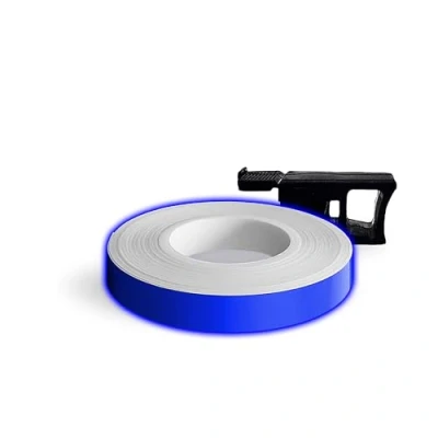 Imagen de 4R Quattroerre.it 10285 Wheel Stripes Tiras Reflectantes para Llantas de Moto con Aplicador, Azul, 7 mm x 6 mt