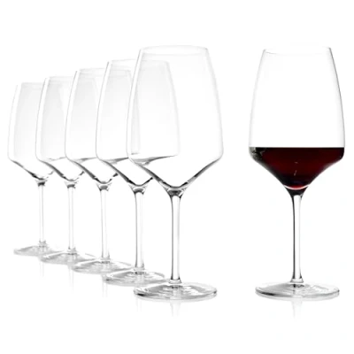 Imagen de Copa de Vino Tinto Bordeaux Stölzle Lausitz, 645 ml, set 6, apta para lavavajillas, tronco estirado