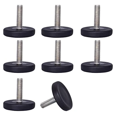 Imagen de SKIR&#039;CO 8 piezas, patas niveladoras de muebles M6 x 20 mm, redondas metal ajustables, vástago roscado, pie deslizante nivelador