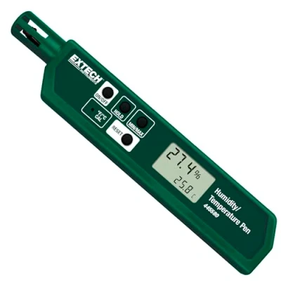 Imagen de Extech 445580 Medidor estilo lápiz de humedad y temperatura con clip para el bolsillo