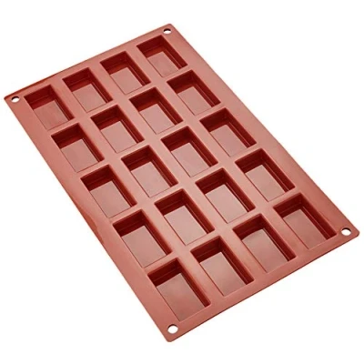Imagen de Silikomart SF025 FINANZIERI, Molde de silcona 49 x 26 11 mm, Marrón, 30 18 cm