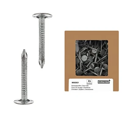 Imagen de HELPMATE Clavos de fieltro para techado 2,8 x 30 mm, galvanizados mecánicamente, 400 g, pasadores tipo B DIN 1160 techos ideales tejados, lonas
