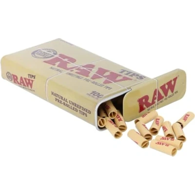 Imagen de RAW puntas preenrolladas naturales sin refinar en lata, 100 por lata