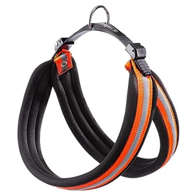 Imagen de Ferplast Arnés Perro GrandeAGILA Reflex 7 para Perros de Suave Acolchado, Sistema Desenganche Rápido, Pecho 63 71 cm. Naranja