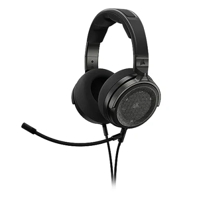Imagen de Corsair Virtuoso Pro Auriculares para Juegos con Cable y Espalda Abierta, micrófono unidireccional Desmontable, Controladores de grafeno 50 mm, repetición frecuencia 20 Hz 40 kHz, Carbono