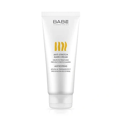 Imagen de LABORATORIOS BABÉ Crema Antiestrías 200 ml Correctora y Reafirmante con Rosa de Mosqueta Centella Asiática Previene Atenúa Estrías Adelgazamiento, Embarazo, Pecho Pubertad