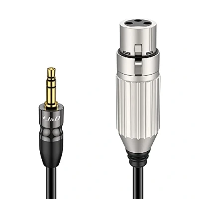 Imagen de J&amp;D 3,5 mm TRS a XLR Cable de Micrófono Equilibrado 1/8 Pulgada Adaptador Audio Macho Hembra para Cámara, 0,9 Meter