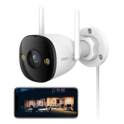 Imagen de Imou 5MP Cámara Vigilancia WiFi Exterior de Seguridad IP67 con 30m Visión Nocturna en Color, AI Detección Humana y Vehículos, Audio Bidireccional, Sirena (Bullet 3)
