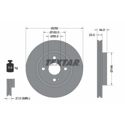 Imagen de TEXTAR PRO 92166803 Disco de freno FORD: FIESTA 6, MAZDA: 2 Hatchback