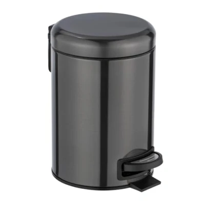 Imagen de Cubo de pedal acero inoxidable Leman metálico negro 3 l