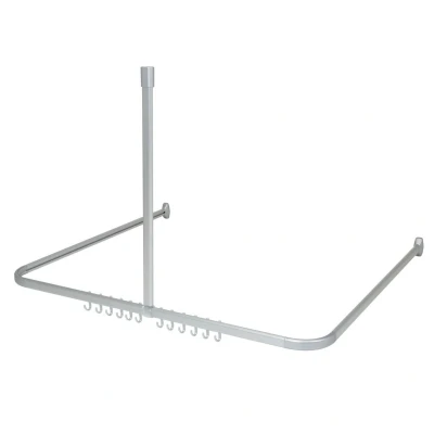 Imagen de Sealskin Easy Roll Juego de Barra Angular, Raíl para Cortina Ducha, Metal, Plateado, 2,8x90x1,6 cm