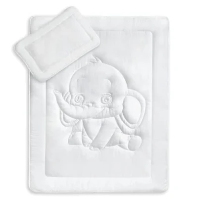 Imagen de Set de colchas infantiles con pespunte elefante 40 x 60 + 100 135 cm, lavable a 95 C öko Tex