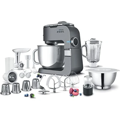 Imagen de Sencor Robot pastelero multifunción Premium, de cocina Robust full metal, motor 1500 W con iluminación LED silenciosa, función Smart Power accesorios completos y trituradora