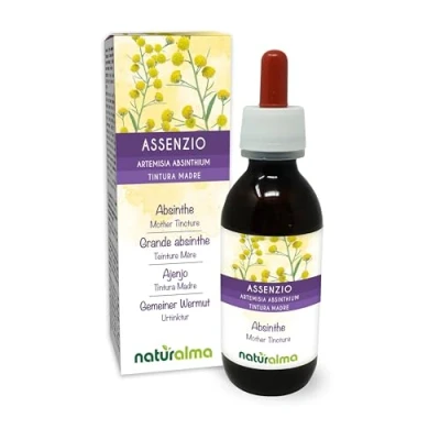 Imagen de Ajenjo (Artemisia absinthium) hierba con flores Tintura Madre sin alcohol Naturalma Extracto líquido gotas 120 ml Complemento alimenticio Vegano