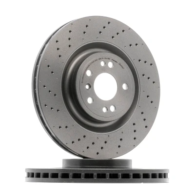 Imagen de BREMBO COATED DISC LINE 09.A958.21 Disco de freno 350 32 5 perforado/ventil. int. revestido altamente carbonizado con tornillos norauto, oscaro,