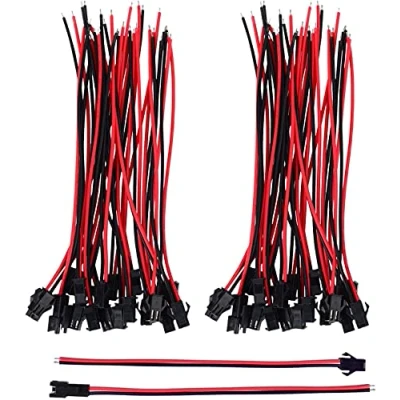 Imagen de YUNIQUE GREEN CLEAN POWER Kit de Cable JST 2PIN 22AWG 135mm 20 Pares Conectores M/F Para Modelismo RC, Autorradio, Adaptador Pines, Negro/Rojo