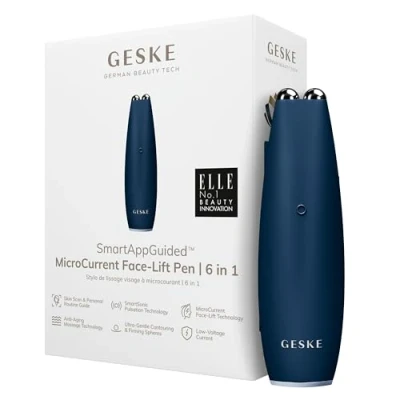 Imagen de GESKE SmartAppGuided™ MicroCurrent Face Lift Pen 6 en 1 Herramientas para cuidado de la Piel Dispositivo antienvejecimiento Lifting facial joven sin arrugas cara