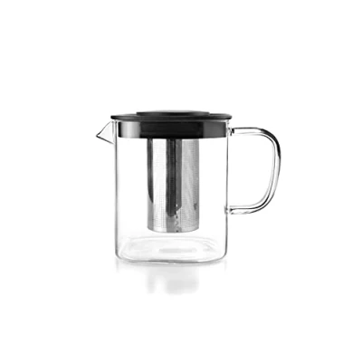 Imagen de IBILI Hervidor con filtro Square, 0.6 litros, Borosilicato y Acero Inoxidable 18/10
