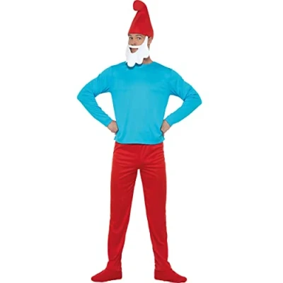 Imagen de Funidelia Disfraz de Papá Pitufo para hombre The Smurfs, Dibujos Animados, Los Pitufos, Enanito adultos y divertidos accesorios Fiestas, Carnaval Halloween Talla XXL Rojo