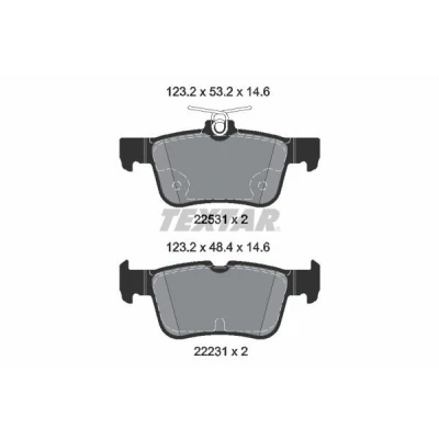 Imagen de TEXTAR 2253105 Juego de pastillas freno no preparado para indicador desgaste FORD: Mondeo 5 Kombi, Limousine, S Max Mk2