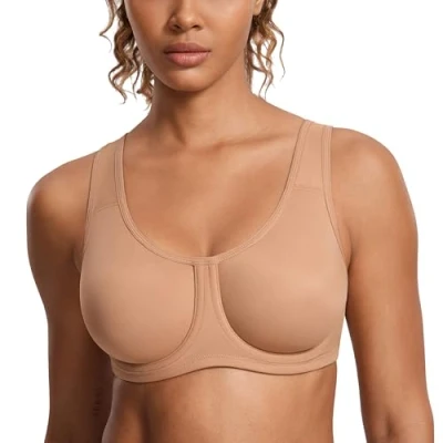 Imagen de SYROKAN Sujetador Deportivo Mujer con Aros Alto Impacto Tallas Grandes Tirantes Ajustables Apenas pulir 110F