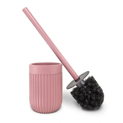 Imagen de Nadi Collection Escobilla de baño WC Inodoro Resina Rosa Mate Serie Urban Cepillo Negro Desmontable 9.4cm ∅ x 35.5 cm Alto (Rosa)