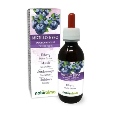 Imagen de Arándano negro (Vaccinium myrtillus) frutos Tintura Madre sin alcohol Naturalma Extracto líquido gotas 120 ml Complemento alimenticio Vegano