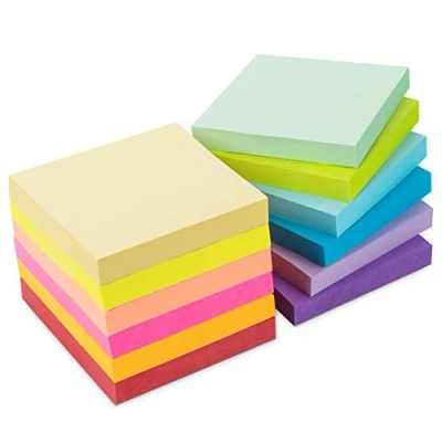 Imagen de Agoer 12 Notas Adhesivas de 76 x mm, 1200 PCS Super Sticky Notes Autoadhesivas Colores para Oficina y Casa,