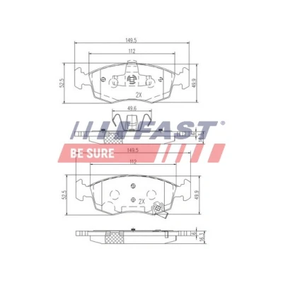 Imagen de FAST FT29042 Juego de pastillas freno Eje delantero con avisador acústico desgaste FIAT: Panda III Hatchback, LANCIA: Ypsilon II,