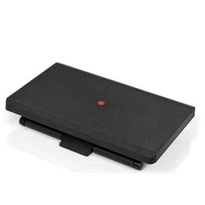 Imagen de hjh OFFICE 721040 Reposapiés ergonómico PIEDINO STRIPE PRO Negro, Soporte para pies con Altura Ajustable, Apoyapiés, Inclinable sin etapas