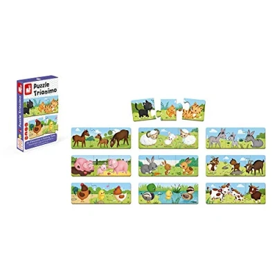 Imagen de Janod A partir de 3 años Puzzle Trionimo 10 puzzles piezas 30 Animales Cartón FSC Juegos Memoria y Asociación J02710